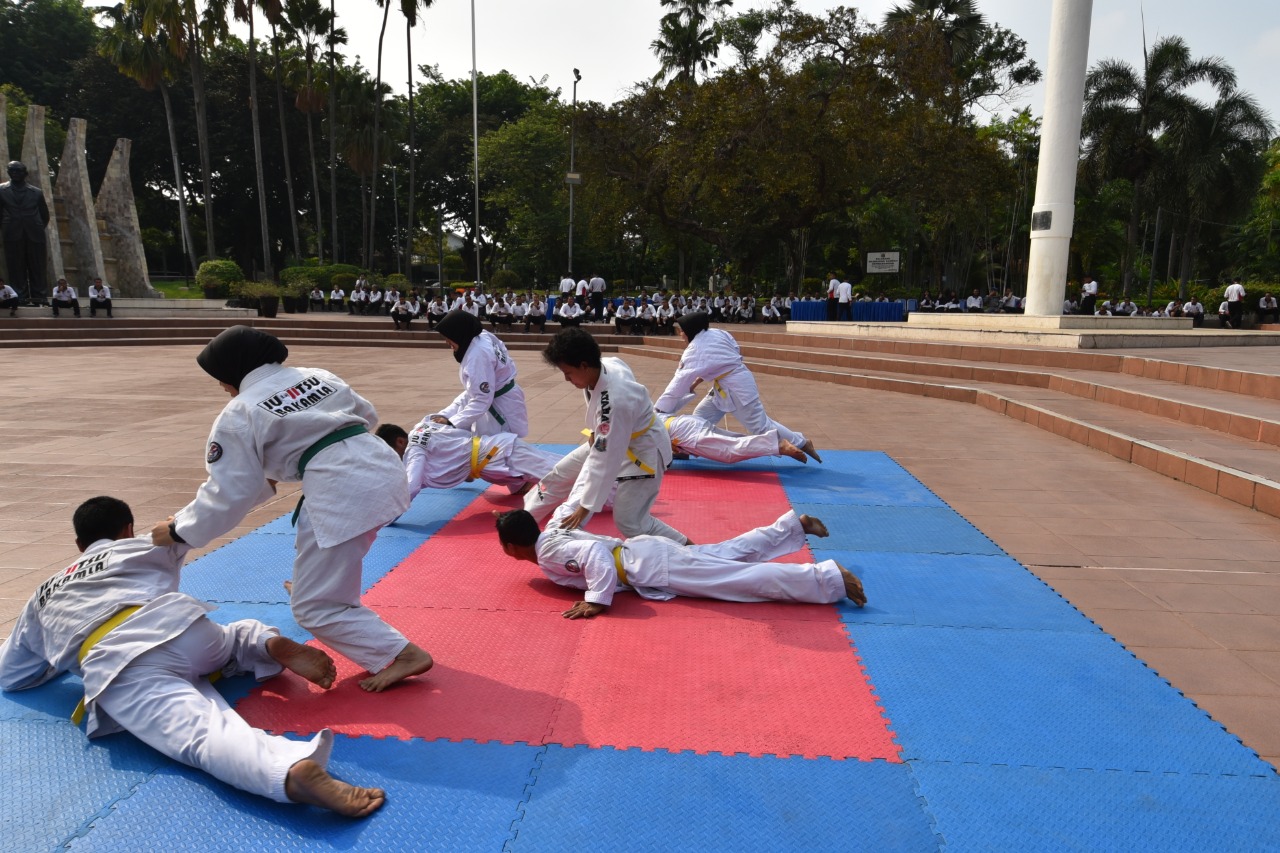 Pertunjukan Para Atlet Jujitsu Kesatria Bakamla RI Pukau Awak Media