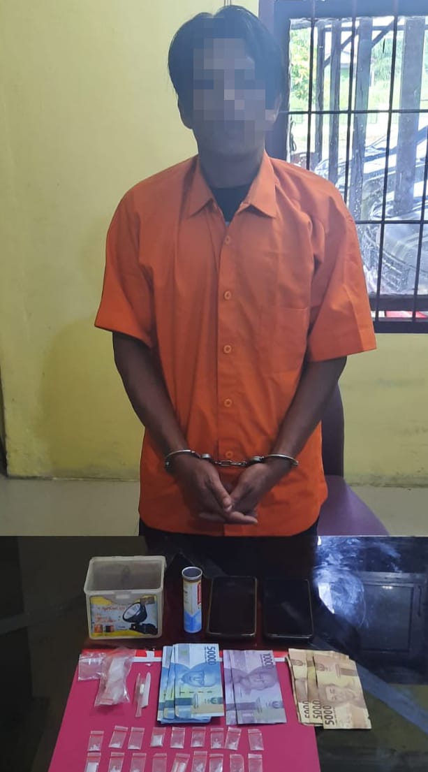SA Ditangkap Unit Reskrim Polsek Tambang, Akui 18 Paket Shabu