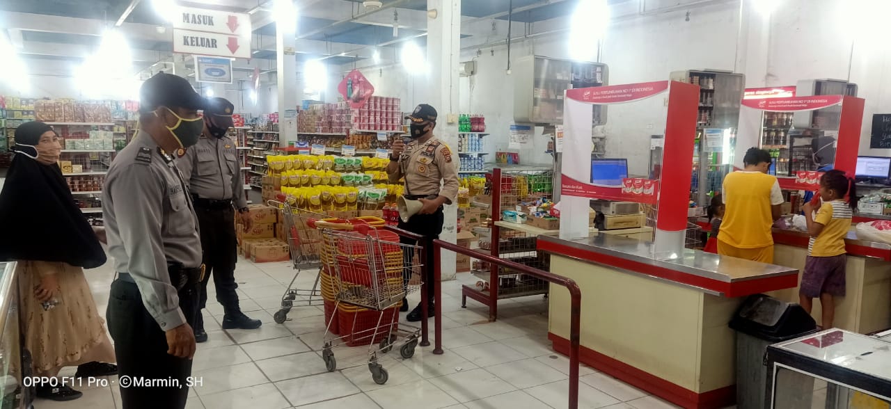 Polsek Pangkalan Kuras Lakukan Himbauan AKB & Beri Arahan Kewaspadaan Dalam Covid-19.