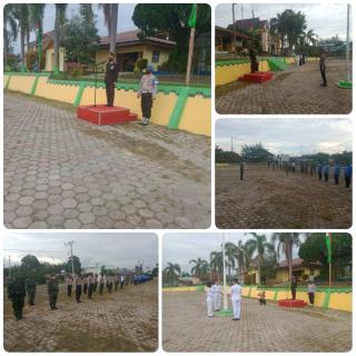 Kapolsek Pangkalan Kuras, Bertindak Sebagai Inspektur Upacara Penurunan Bendera Merah Putih